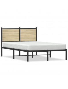 Giroletto con Testiera in Metallo Rovere Sonoma 120x190 cm 2