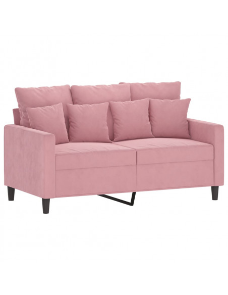 Divano a 2 Posti Rosa 120 cm in Velluto