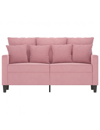 Divano a 2 Posti Rosa 120 cm in Velluto