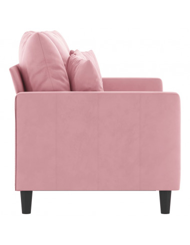 Divano a 2 Posti Rosa 120 cm in Velluto