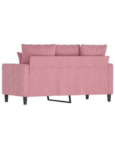 Divano a 2 Posti Rosa 120 cm in Velluto