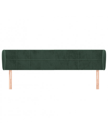 Testiera ad Orecchio Verde Scuro 183x23x78/88 cm in Velluto