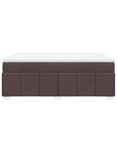 Giroletto a Molle con Materasso Marrone Scuro 140x200cm Tessuto