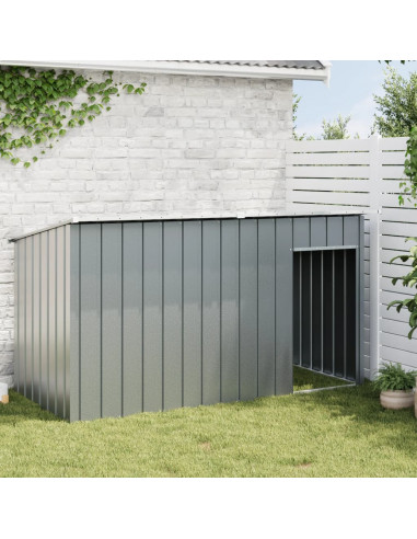 Casetta Cani con Tetto Antracite 196x91x110 cm Acciaio Zincato