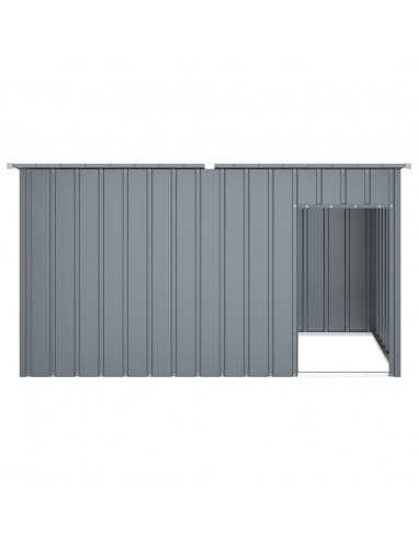 Casetta Cani con Tetto Antracite 196x91x110 cm Acciaio Zincato