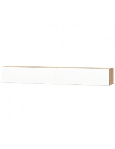 Mobili TV 2 pz Legno Multistrato 120x40x34 Bianco Lucido Rovere