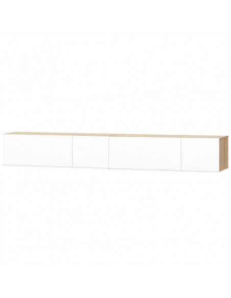 Mobili TV 2 pz Legno Multistrato 120x40x34 Bianco Lucido Rovere