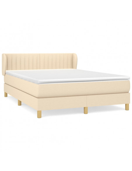 Giroletto a Molle con Materasso Crema 140x19 cm in Tessuto