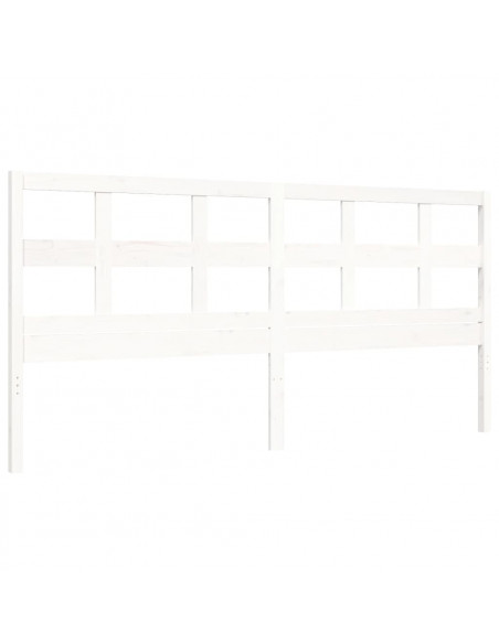 Giroletto con Testiera Bianco 200x200 cm in Legno Massello