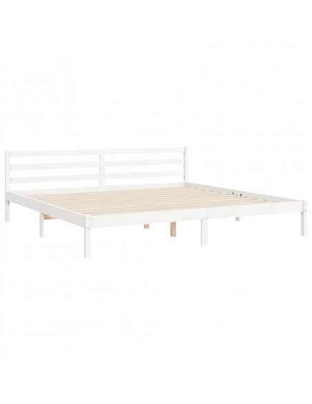 Giroletto con Testiera Bianco 200x200 cm in Legno Massello