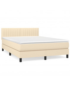 Giroletto a Molle con Materasso Crema 140x200 cm in Tessuto