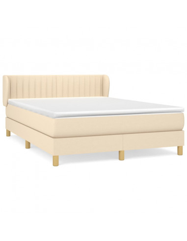 Giroletto a Molle con Materasso Crema 140x200 cm in Tessuto