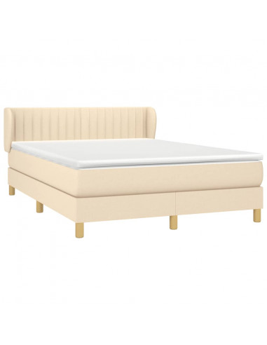 Giroletto a Molle con Materasso Crema 140x200 cm in Tessuto