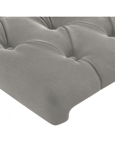 Giroletto con Testiera Grigio Chiaro 140x200 cm in Velluto