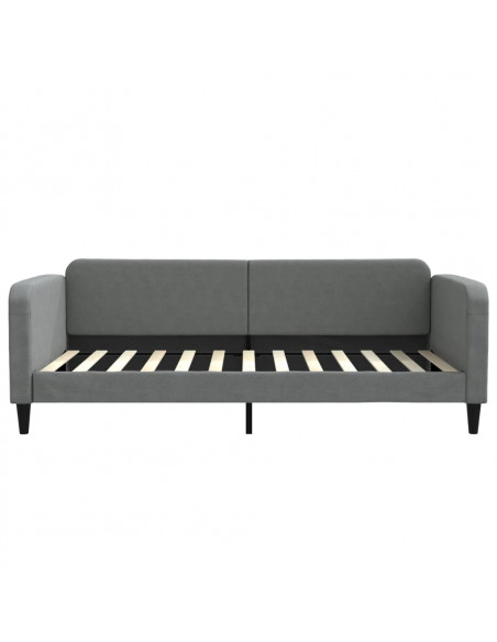 Divano Letto Estraibile Cassetti Grigio Scuro 100x200cm Tessuto
