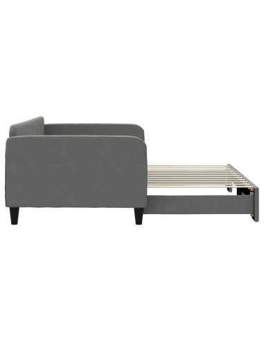 Divano Letto con Letto Estraibile Grigio Scuro 100x200 Tessuto