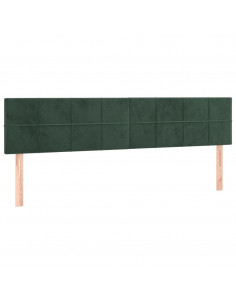 Testiera 2 pz Verde scuro 90x5x78/88 cm in Velluto 2