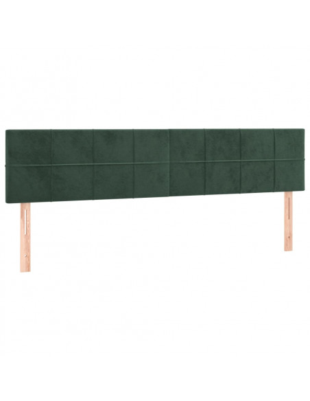 Testiera 2 pz Verde scuro 90x5x78/88 cm in Velluto