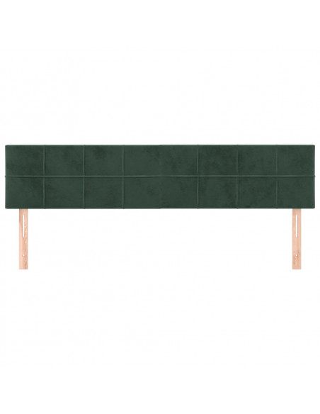 Testiera 2 pz Verde scuro 90x5x78/88 cm in Velluto