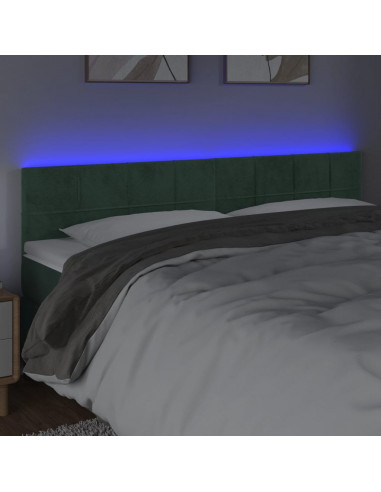 Testiera a LED Verde Scuro 180x5x78/88 cm in Velluto