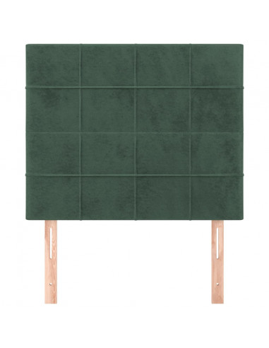 Testiera 2 pz Verde scuro 90x5x78/88 cm in Velluto