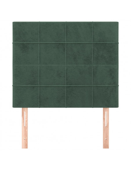 Testiera 2 pz Verde scuro 90x5x78/88 cm in Velluto