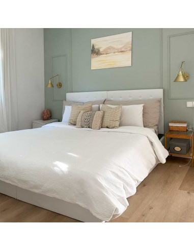 Giroletto con Contenitore Idraulico Bianco Similpelle 180x200cm