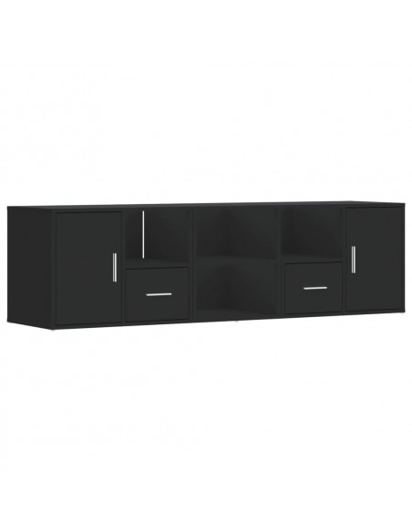Mobile Angolare Nero 160x40x45 cm in Truciolato