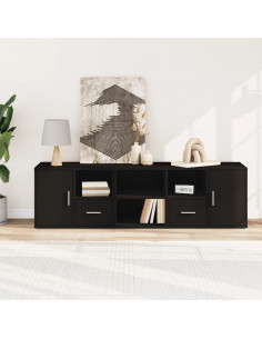 Mobile Angolare Nero 160x40x45 cm in Truciolato 2