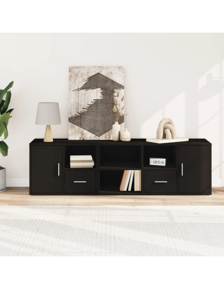 Mobile Angolare Nero 160x40x45 cm in Truciolato