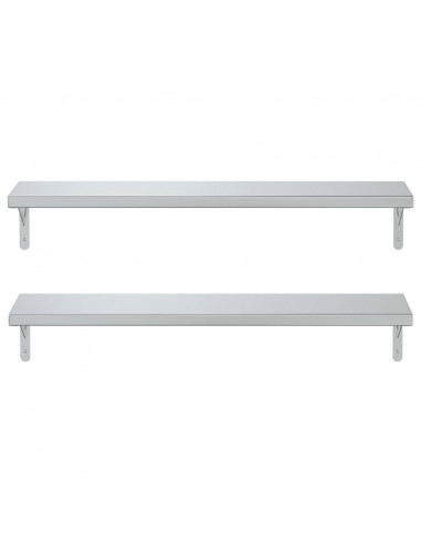Mensole a Muro 2 pz 100x23,5 cm Argento in Acciaio Inossidabile