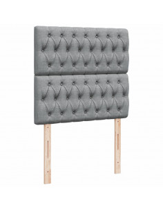 Giroletto a Molle con Materasso Grigio Chiaro 90x190 cm Tessuto 2