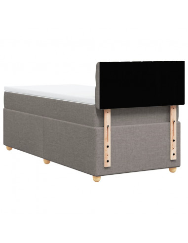 Giroletto a Molle con Materasso Tortora 90x190 cm in Tessuto