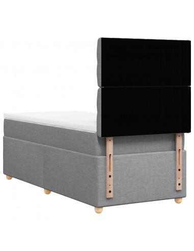 Giroletto a Molle con Materasso Grigio Chiaro 90x190 cm Tessuto