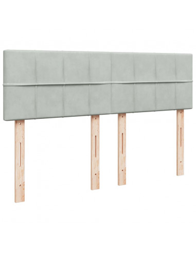 Giroletto a Molle con Materasso Grigio Chiaro 140x200cm Velluto