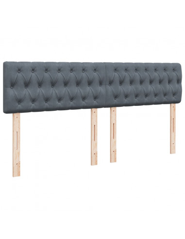 Giroletto a Molle con Materasso Grigio Scuro 180x200 cm Velluto