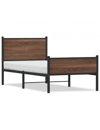 Giroletto Testiera e Pediera Metallo Rovere Marrone 80x200 cm