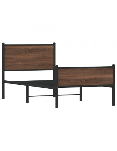 Giroletto Testiera e Pediera Metallo Rovere Marrone 80x200 cm