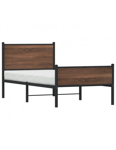 Giroletto Testiera e Pediera Metallo Rovere Marrone 80x200 cm