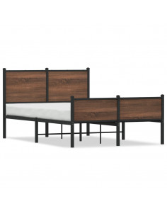 Giroletto Testiera e Pediera Metallo Rovere Marrone 120x200 cm 2