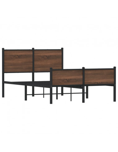 Giroletto Testiera e Pediera Metallo Rovere Marrone 120x200 cm