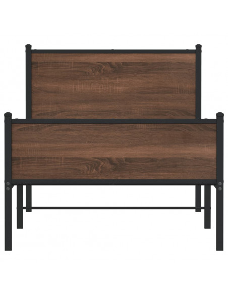 Giroletto Testiera e Pediera Metallo Rovere Marrone 90x200 cm