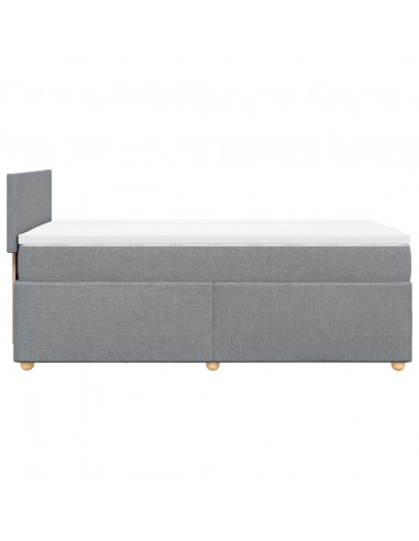 Giroletto a Molle con Materasso Grigio Chiaro 90x190 cm Tessuto