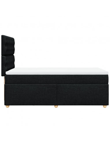 Giroletto a Molle con Materasso Nero 90x190 cm in Tessuto