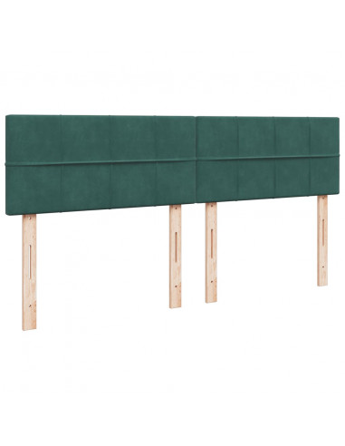 Giroletto a Molle con Materasso Verde Scuro 200x200 cm Velluto