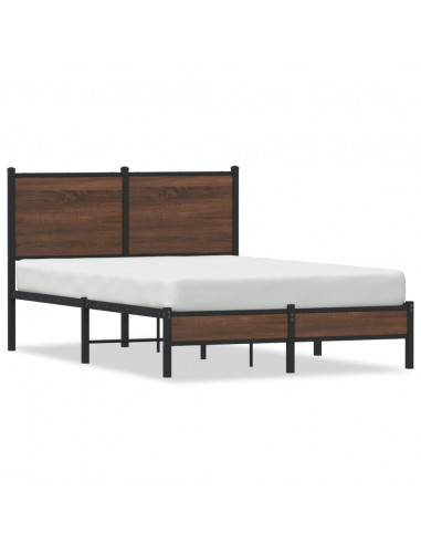 Giroletto con Testiera in Metallo Rovere Marrone 120x190 cm