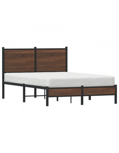 Giroletto con Testiera in Metallo Rovere Marrone 120x190 cm