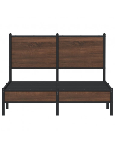 Giroletto con Testiera in Metallo Rovere Marrone 120x190 cm