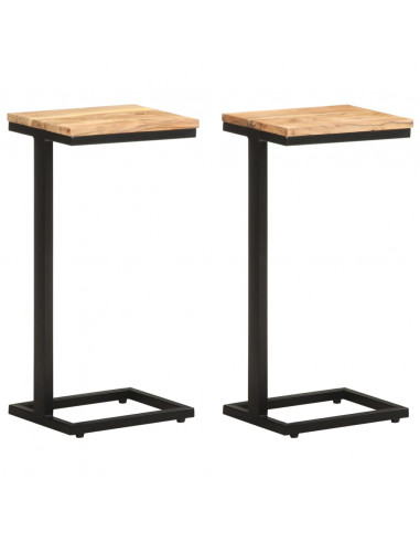 Tavolini Laterali 2 pz 31,5x24,5x64,5 cm Massello d'Acacia