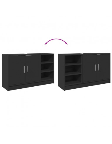 Mobile Lavabo Nero 90x29x55 cm in Truciolato